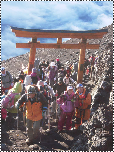 富士登山吉田ルート-山頂両親